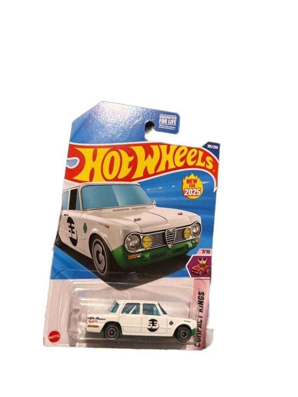 Hot Wheels 2025 Compact Kings Alfa Romeo Giulia TI Super 195/250 White